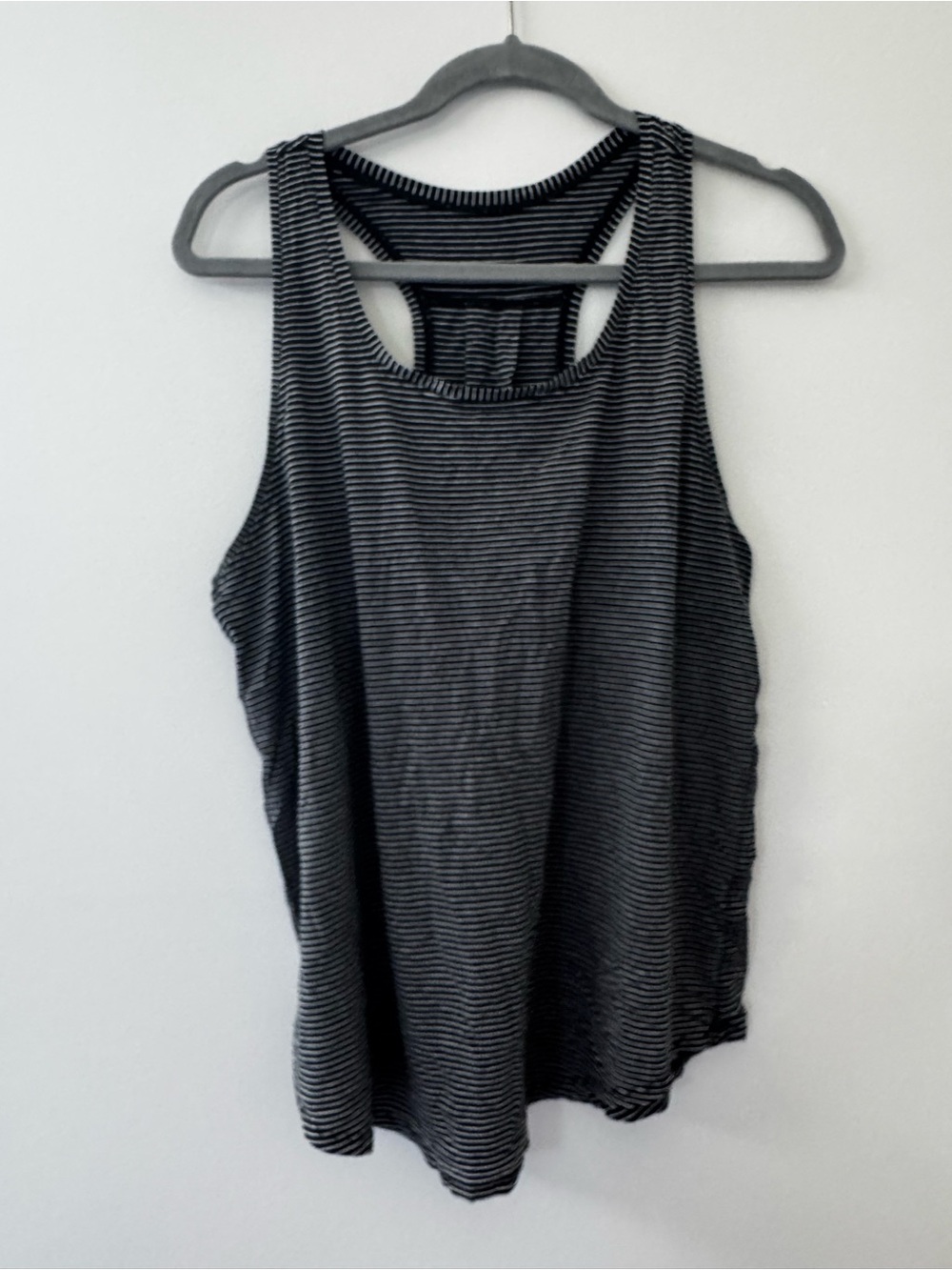 Lululemon Women’s Love Pleated Striped Racerback Tank Top - Black & White